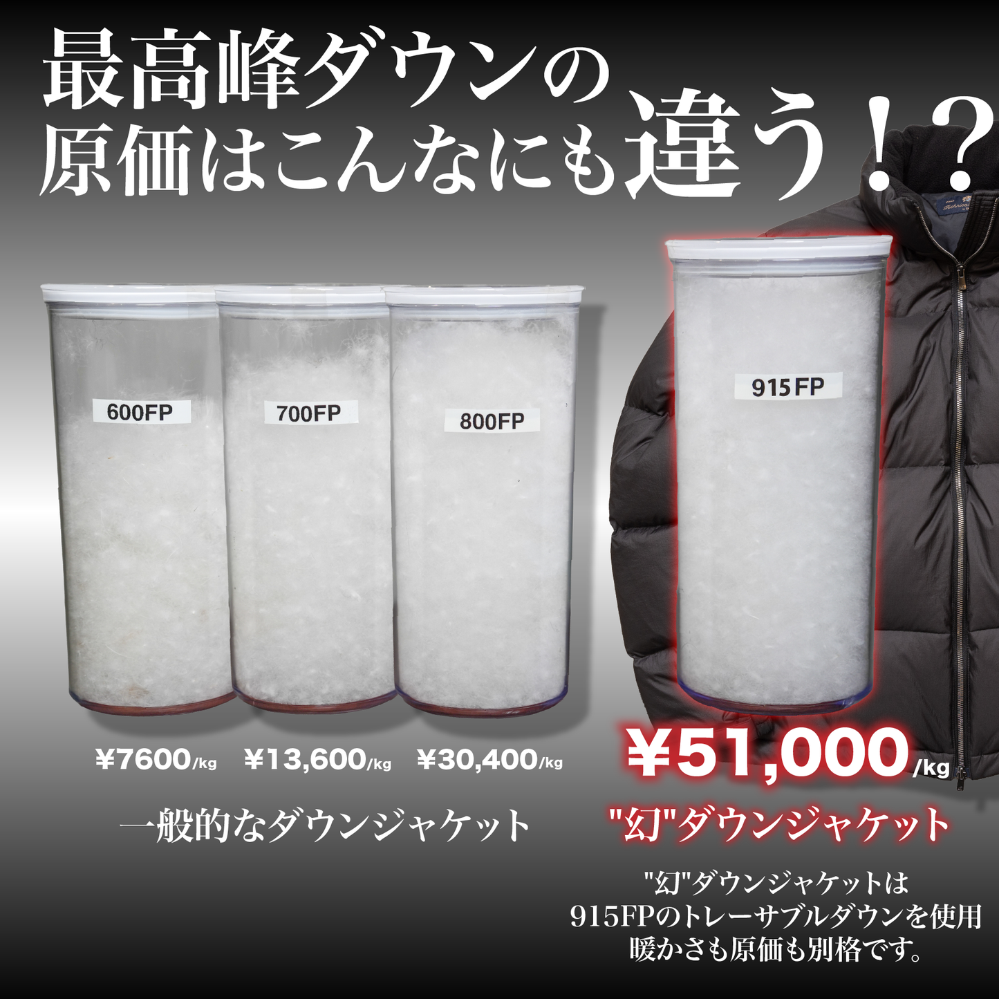 他人より上品に!最上級の「"幻"ダウンジャケット」