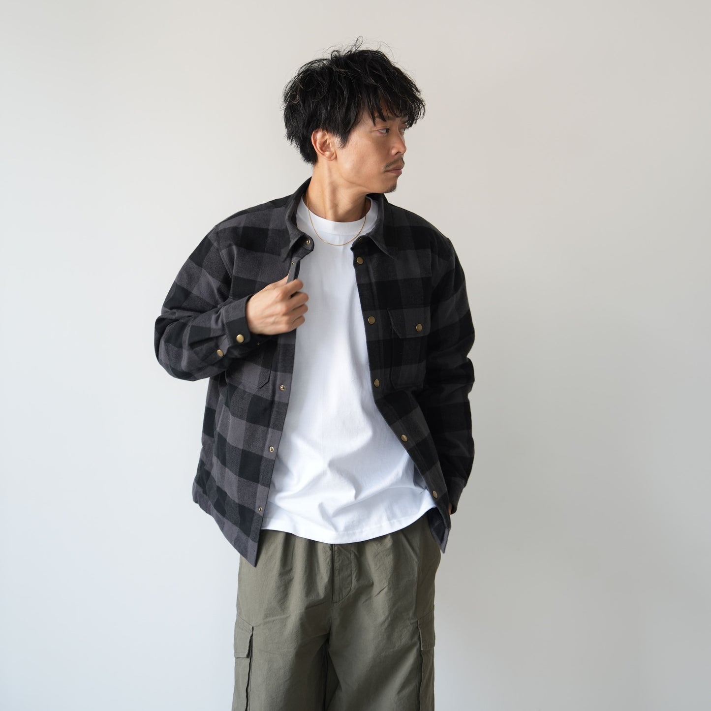 大人が着れる"柄"アウター 「中綿チェックシャツJKT」