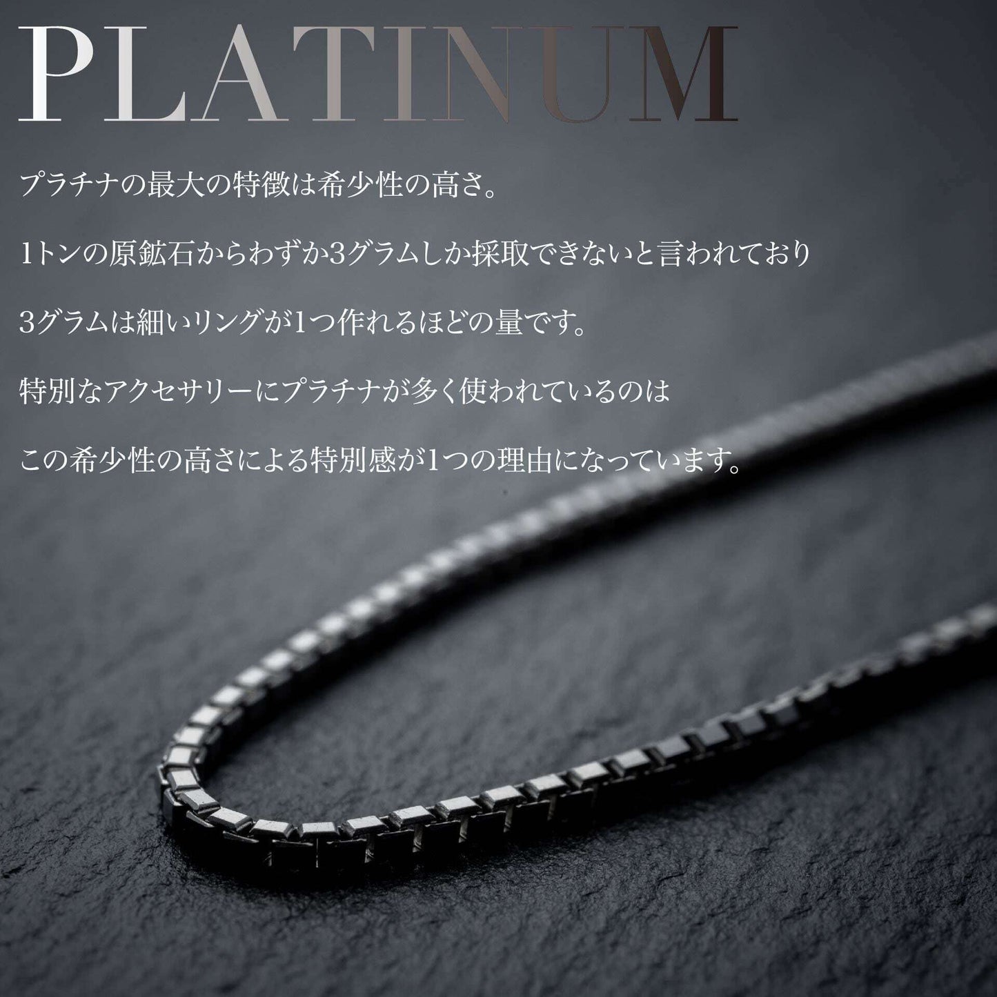 プラチナ『PLATINUMネックレス』55cm