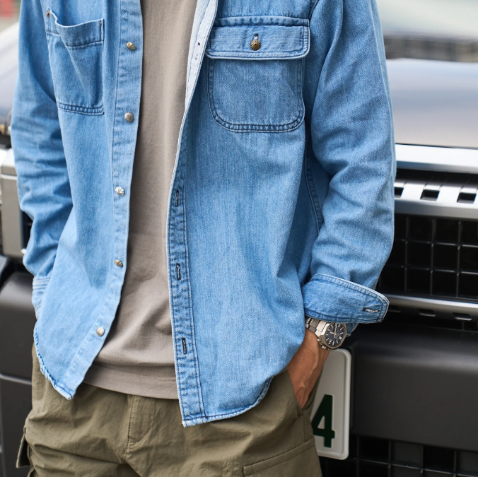 Sorry for the wait! The denim shirt will be back in stock in August!