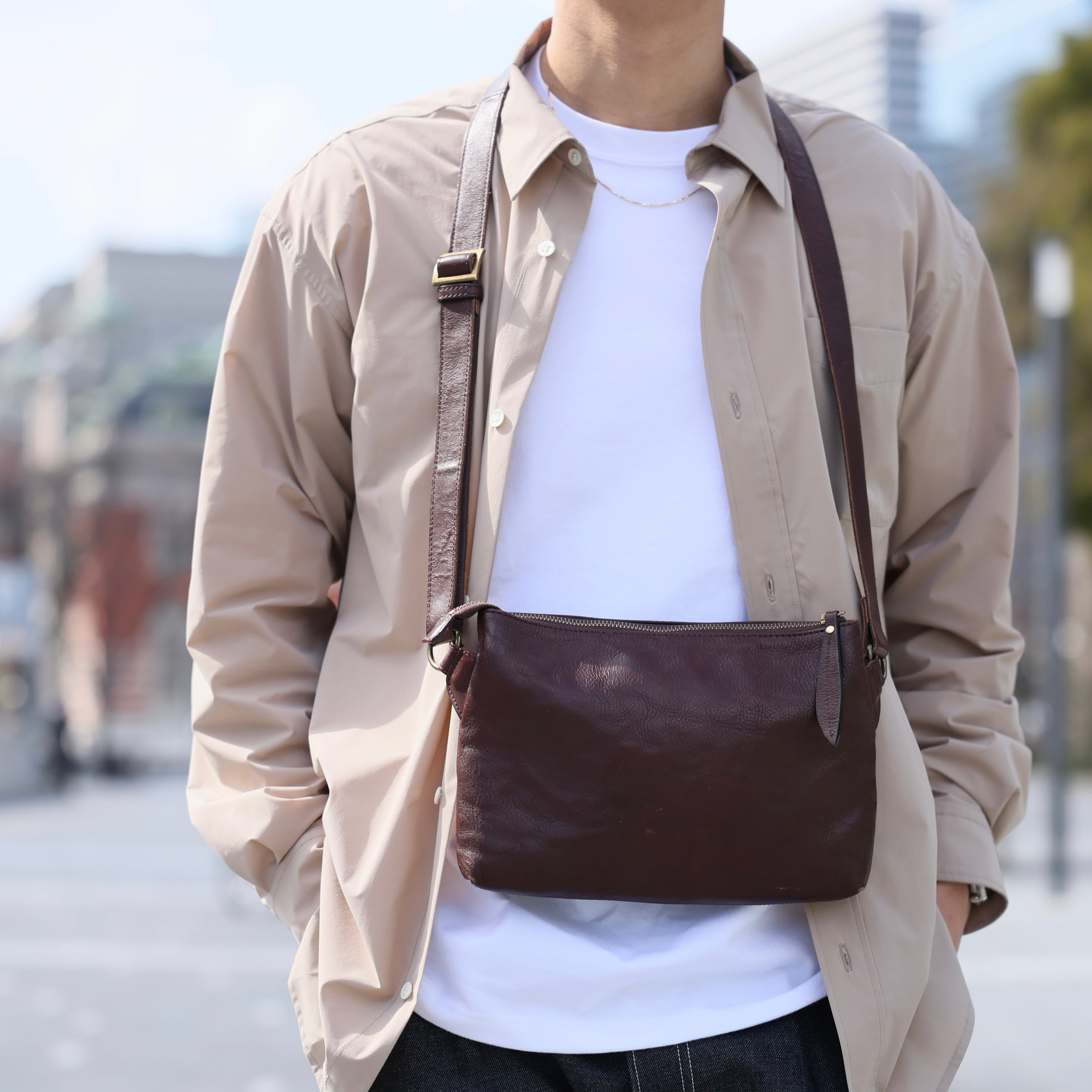 japanmade屋 ボディバッグ 大 キャメル 本革 japanmade屋 ボディバッグ 大 キャメル 本革