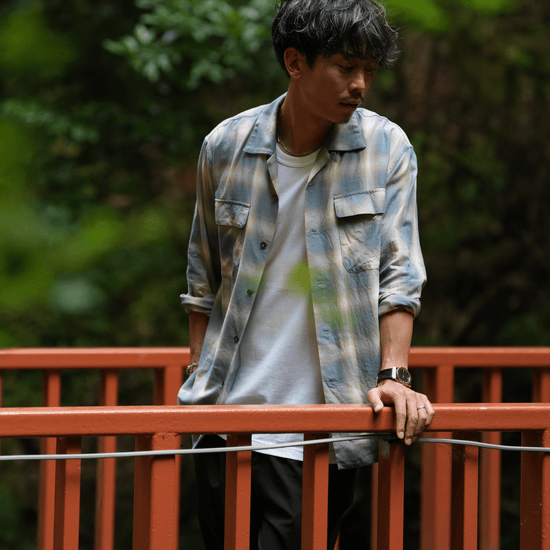 チェック開襟シャツ - Japan Made屋