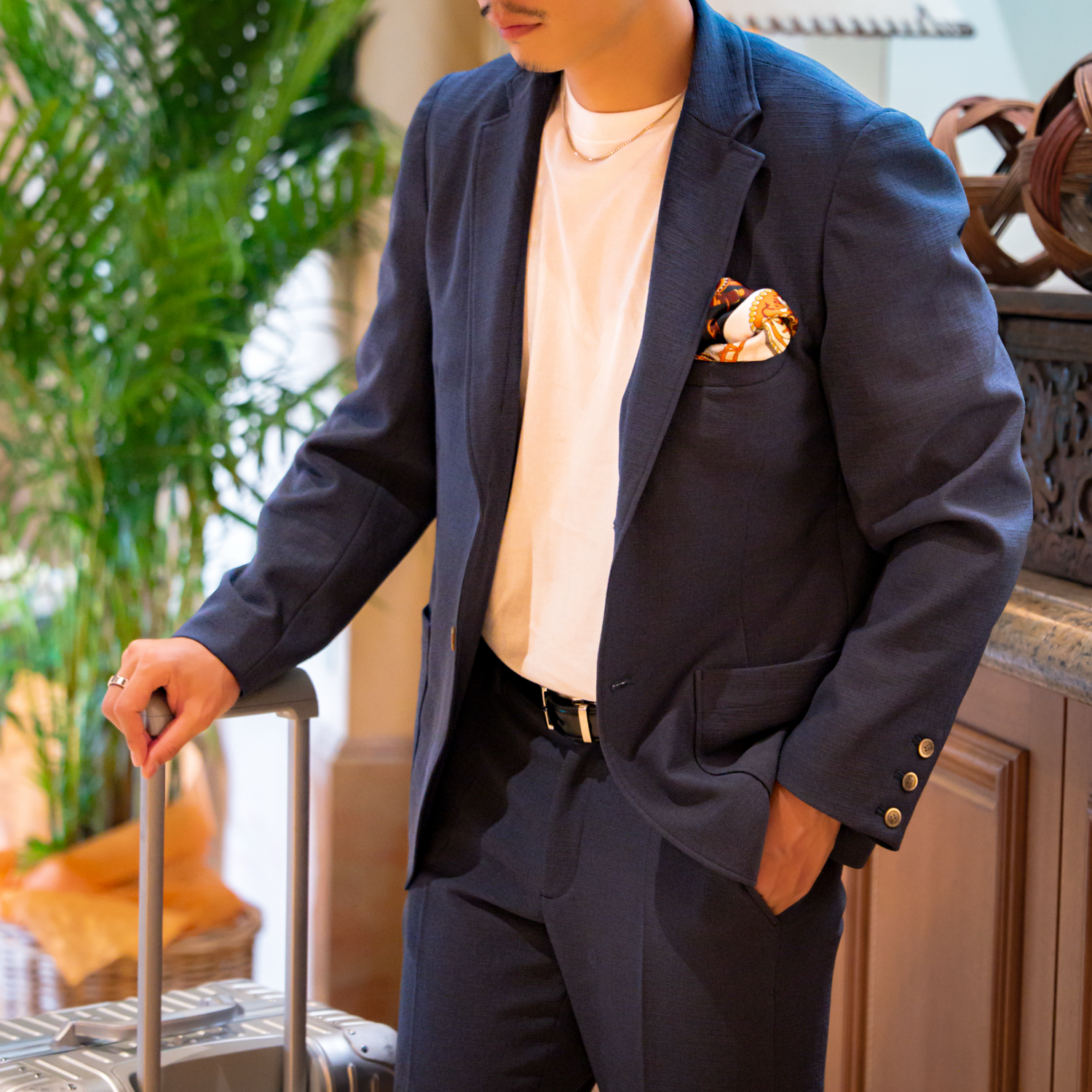 ✨新品✨23区HOMME 洗える 爽やかサマージャケット ネイビー 48L 大人 サマージャケット メンズ 日本製｜夏に羽織れる軽くて涼しい一着