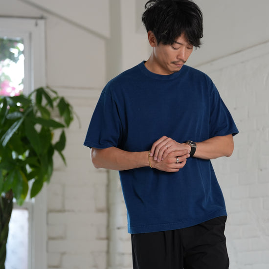 【6月店舗限定】Tシャツ　インディゴ染め 〜RELAXシリーズ - Japan Made屋