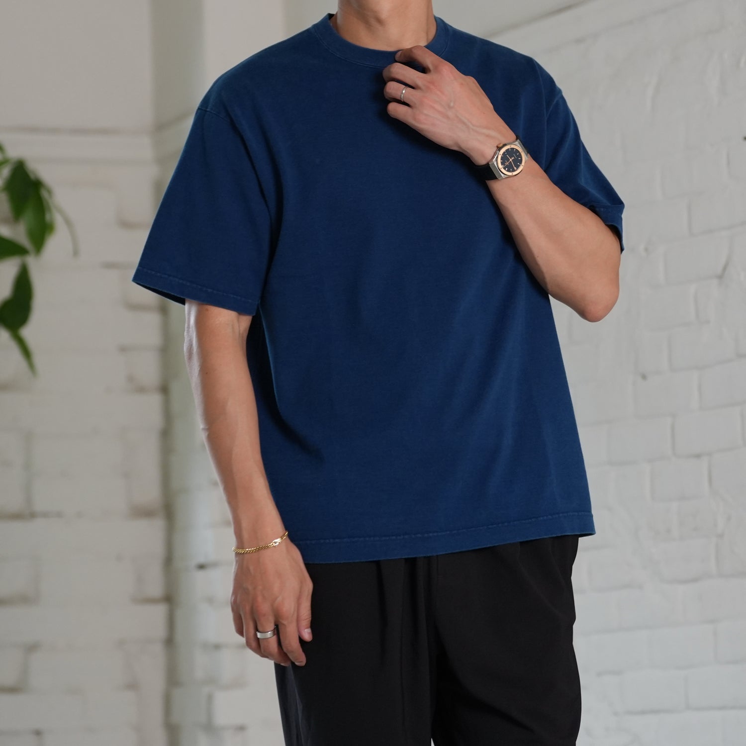 【6月店舗限定】Tシャツ　インディゴ染め 〜RELAXシリーズ - Japan Made屋