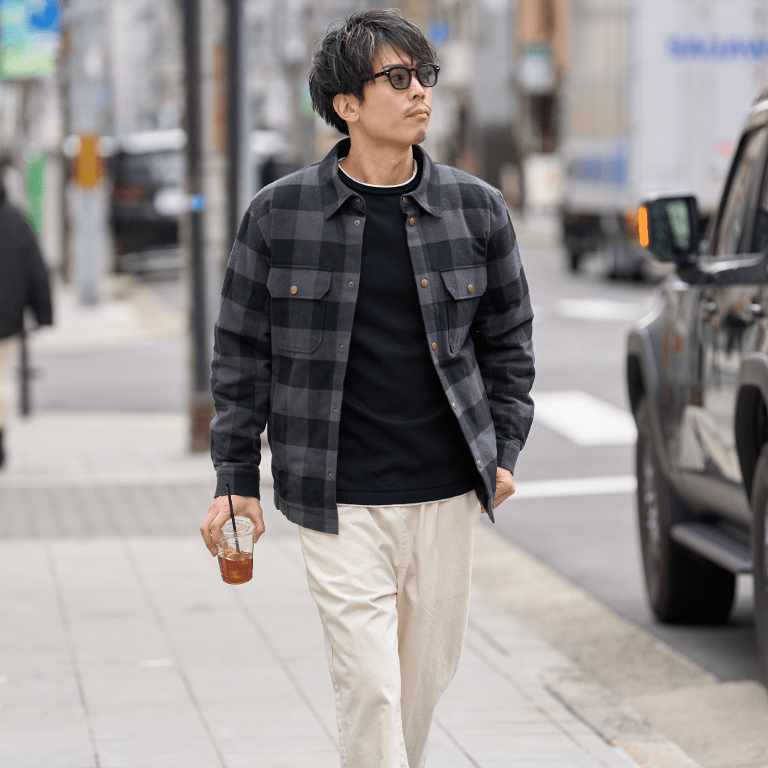 「中綿バッファローチェックJKT」（全5色）~RELAXシリーズ - Japan Made屋