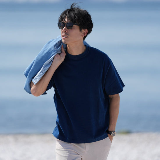 【店舗限定】Tシャツ　インディゴ染め 〜RELAXシリーズ - Japan Made屋