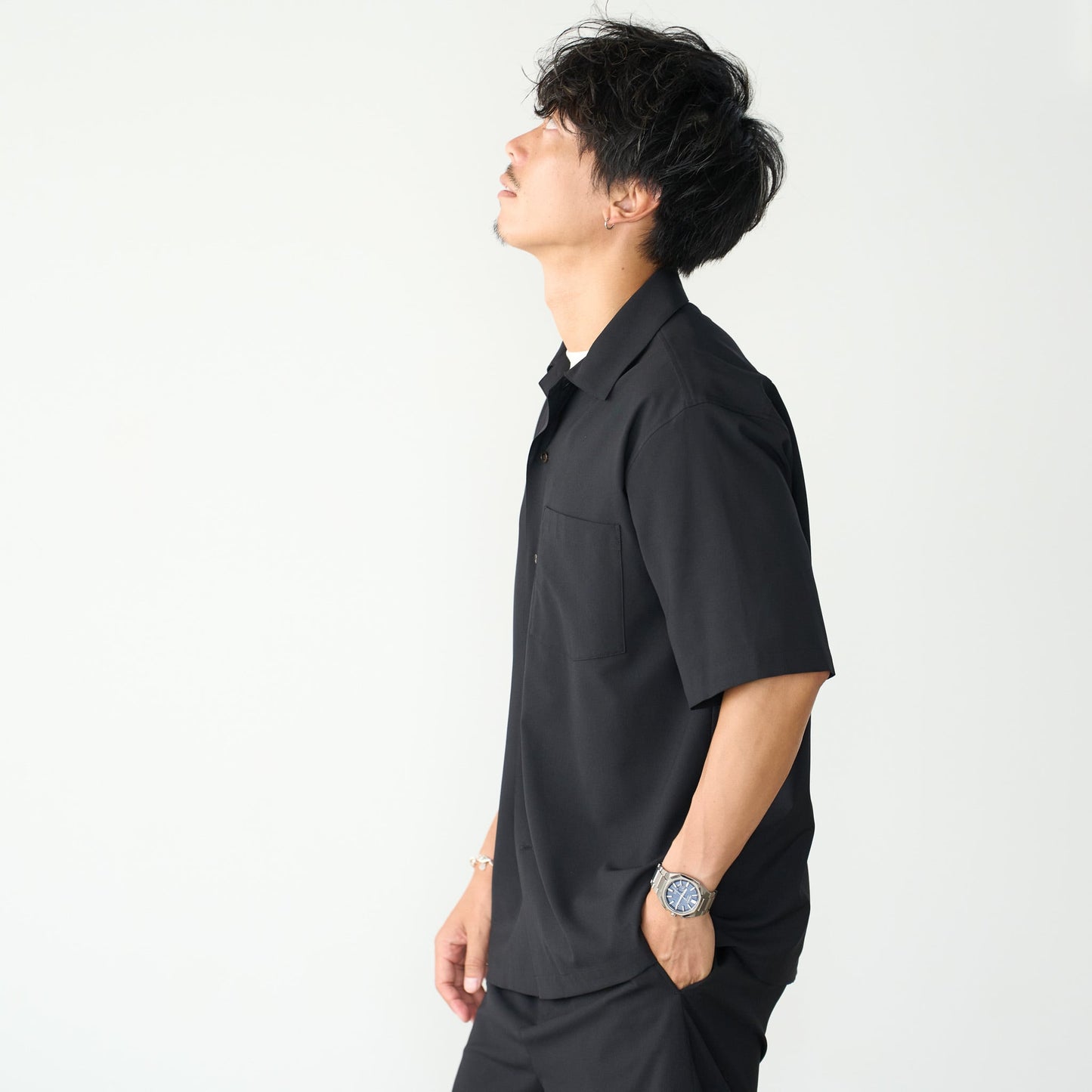 クール素材「開襟半袖シャツ」