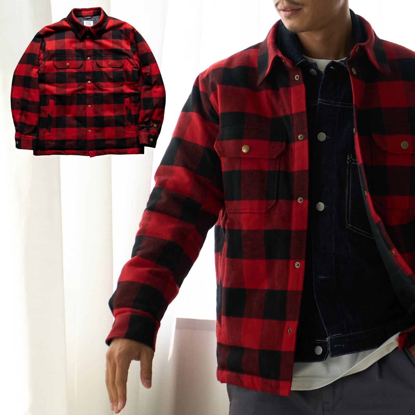 着るだけで“考えずに決まる”休日スタイル「中綿バッファローチェックJKT」（全5色）