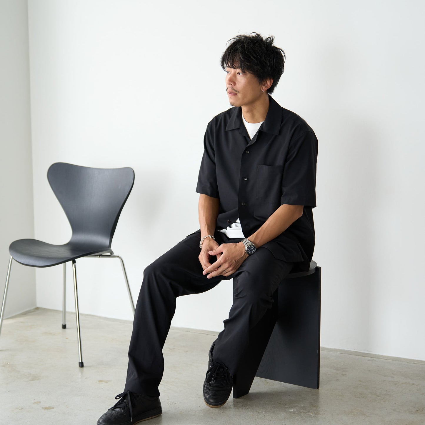 クール素材「開襟半袖シャツ」