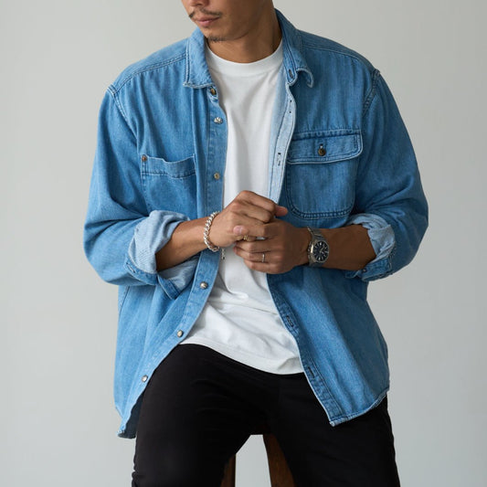 『ブルーデニムシャツ』(ユーズド加工)~SMARTシリーズ - Japan Made屋