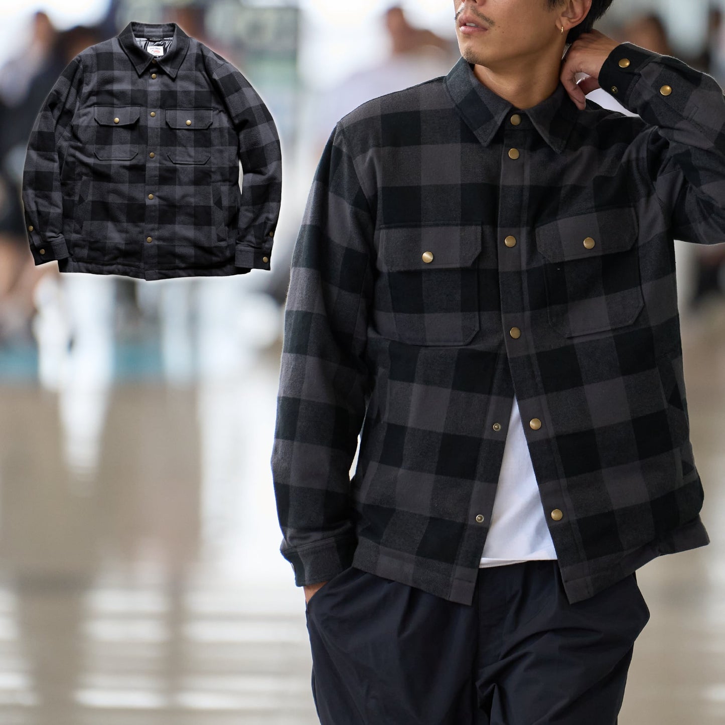 着るだけで“考えずに決まる”休日スタイル「中綿バッファローチェックJKT」（全5色）