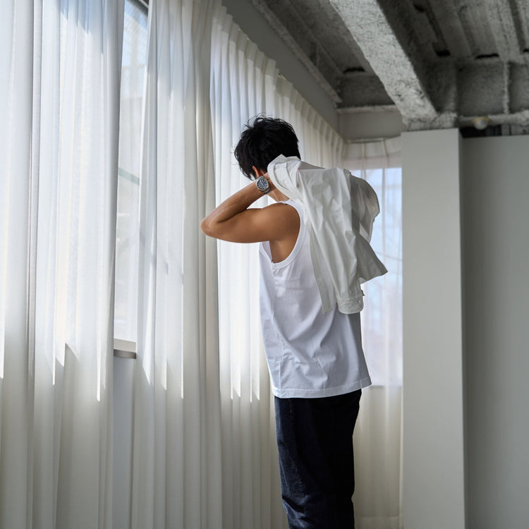 「"リラックス"タンクトップ」（30番手コーマ天竺）