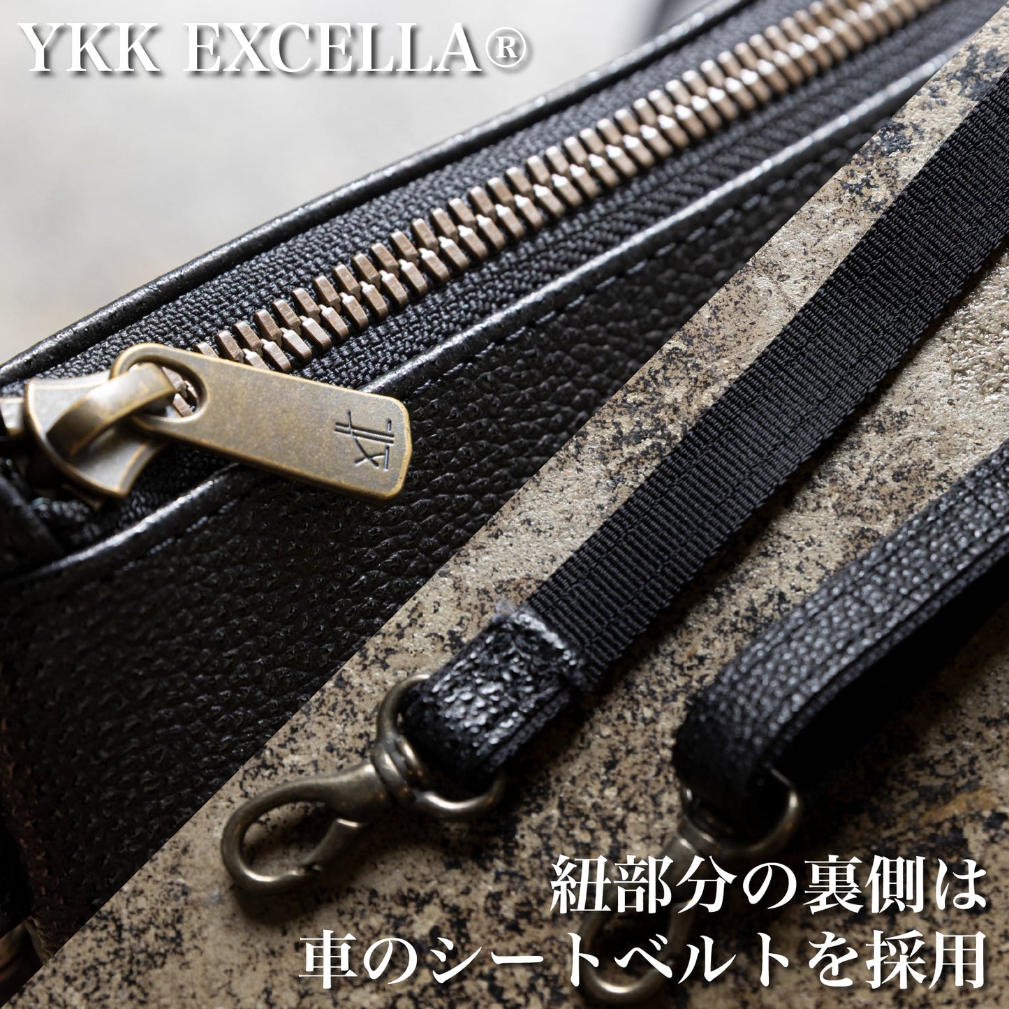 革のダイヤ「黒桟革ショルダーバッグ(大)」（戦国時代から続くレザー）