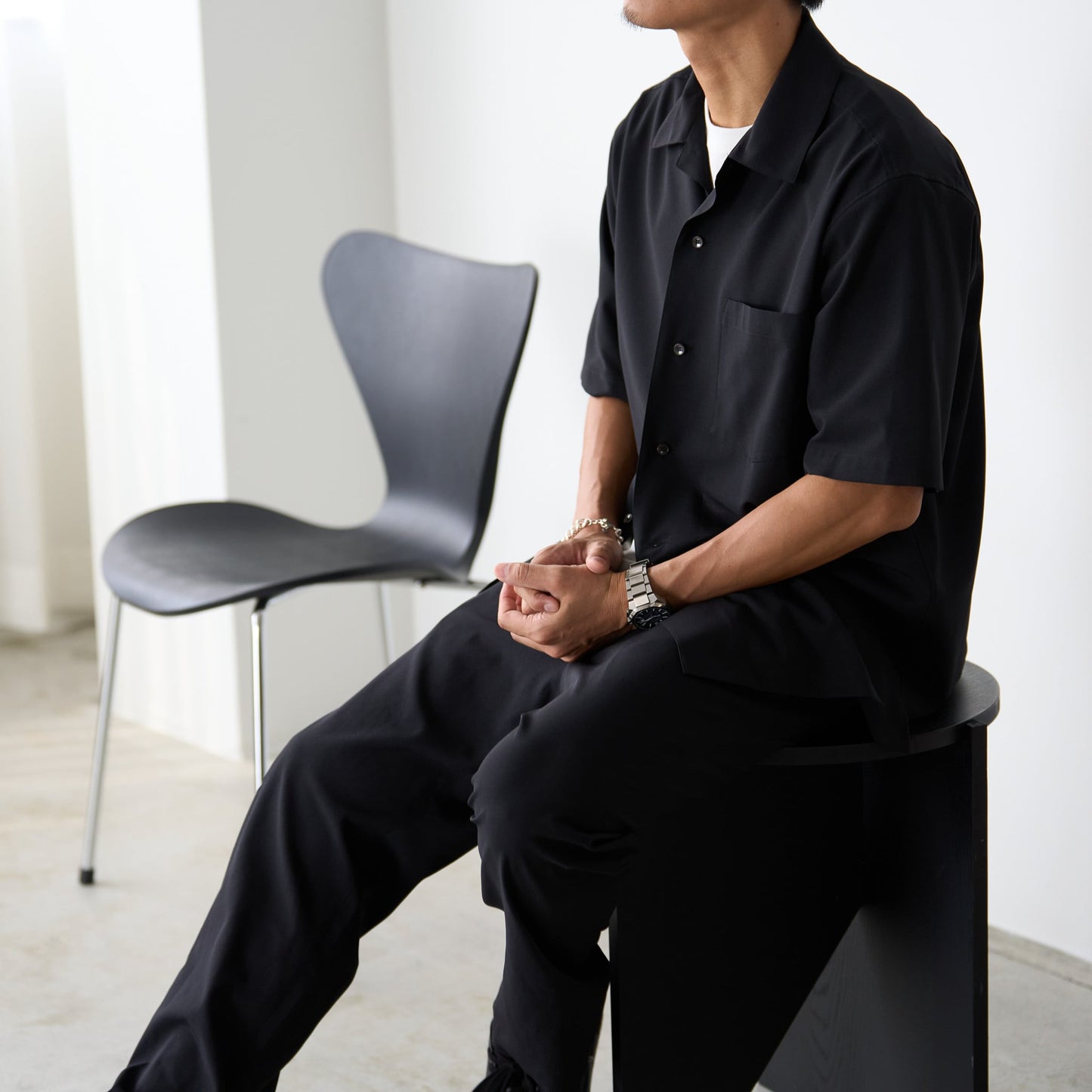 クール素材「開襟半袖シャツ」