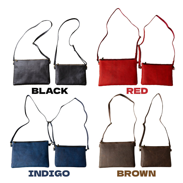 「黒桟革ショルダーバッグ」（Regularサイズ）